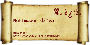 Mehlmauer Éva névjegykártya
